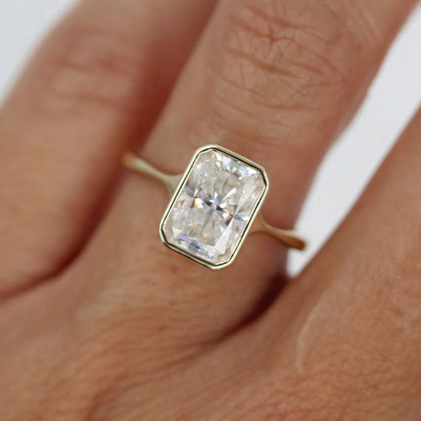 3.50  CT Radiant Cut Moissanite Valentine Ring