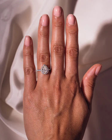 2.00 CT Pear Cut Moissanite Wedding Ring