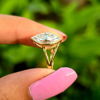 2.00 CT Marquise Cut Split Shank Moissanite Engagement Ring Wedding Gift Ring Anniversary Ring For Her