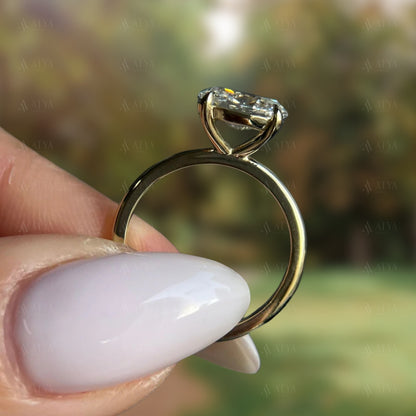 Unique 2.50 CT Oval Cut East-West IGI Certified Lab Grown Diamond Solitaire Claw Prong Engagement Ring