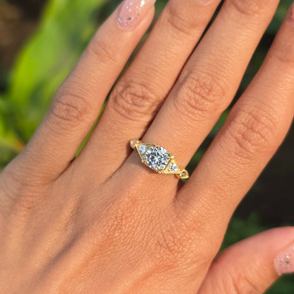 1.00 CT Brilliant Round Cut Moissanite Engagement Ring Art Deco Ring Vintage Style Ring Promise Ring