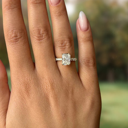 2.00 CT Radiant Cut Hidden Halo Lab-Grown Diamond Ring