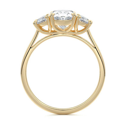 4 CT Oval Cut Three Stone Lab Grown Diamond Engagement Ring