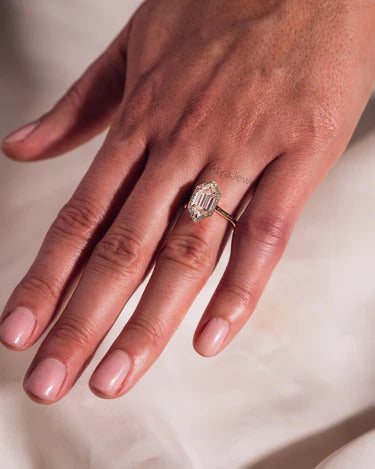 2.50 CT Hexagon Cut Moissanite Valentine Ring