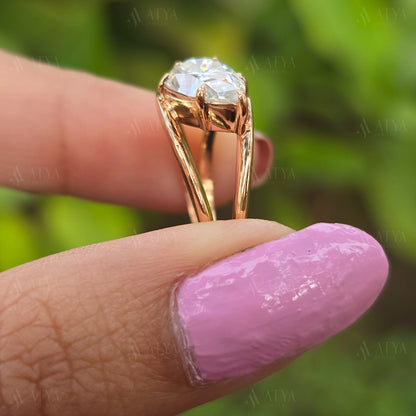 3.50 CT Split Shank Pear Cut Moissanite Engagement Ring Anniversary Ring Promise Ring Bridal Ring