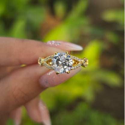 1.00 CT Brilliant Round Cut Moissanite Engagement Ring Art Deco Ring Vintage Style Ring Promise Ring
