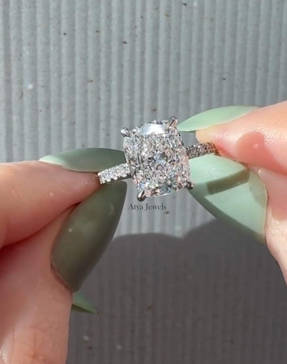 3.50 CT Elongated Cushion Cut Moissanite Engagement Ring