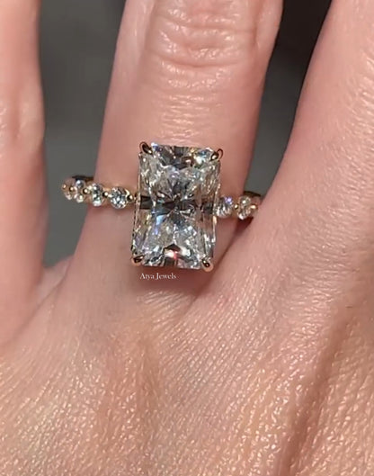 3.00 CT Radiant Cut Moissanite Engegament Ring