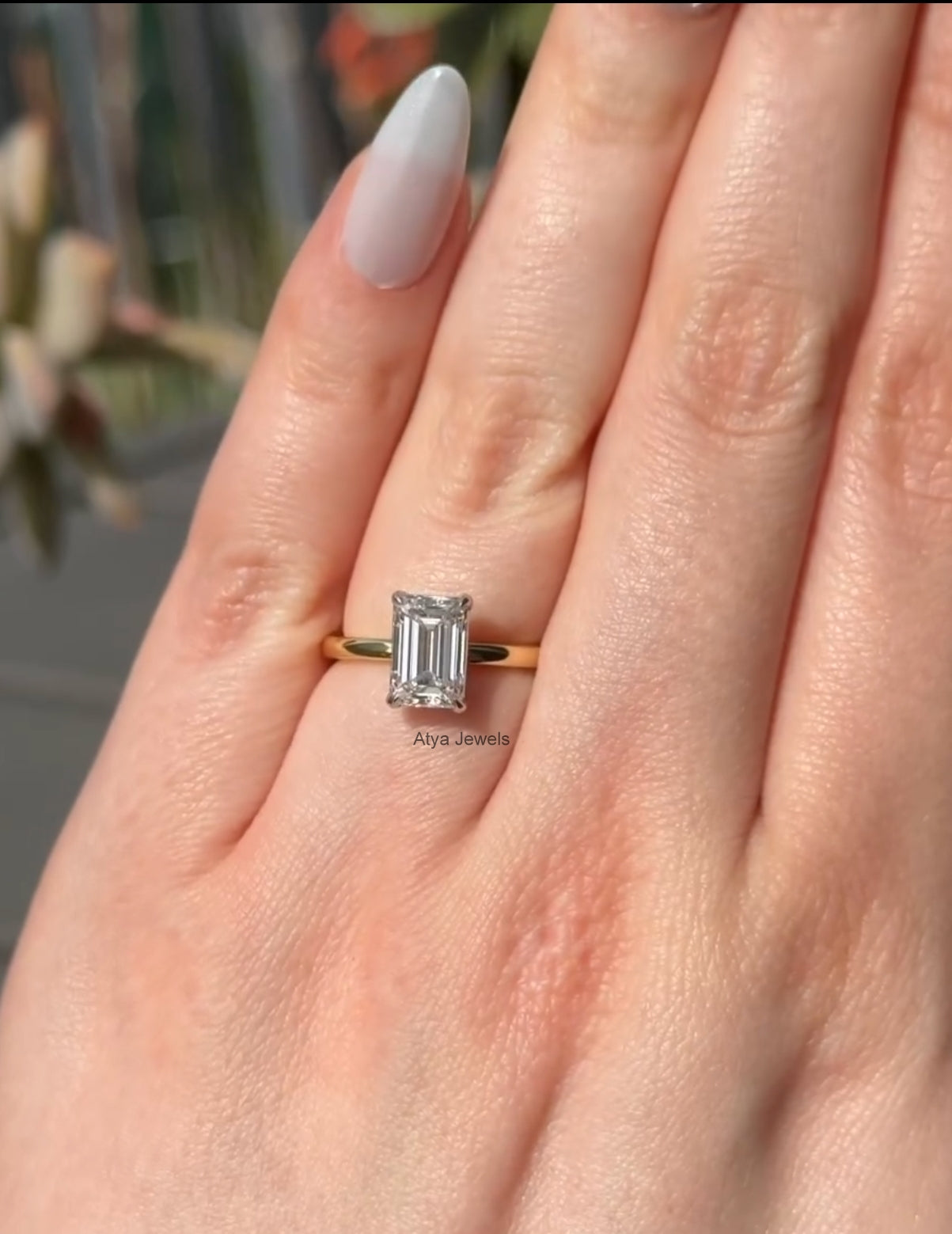 3.00 CT Emerald Cut Moissanite Valentine Ring