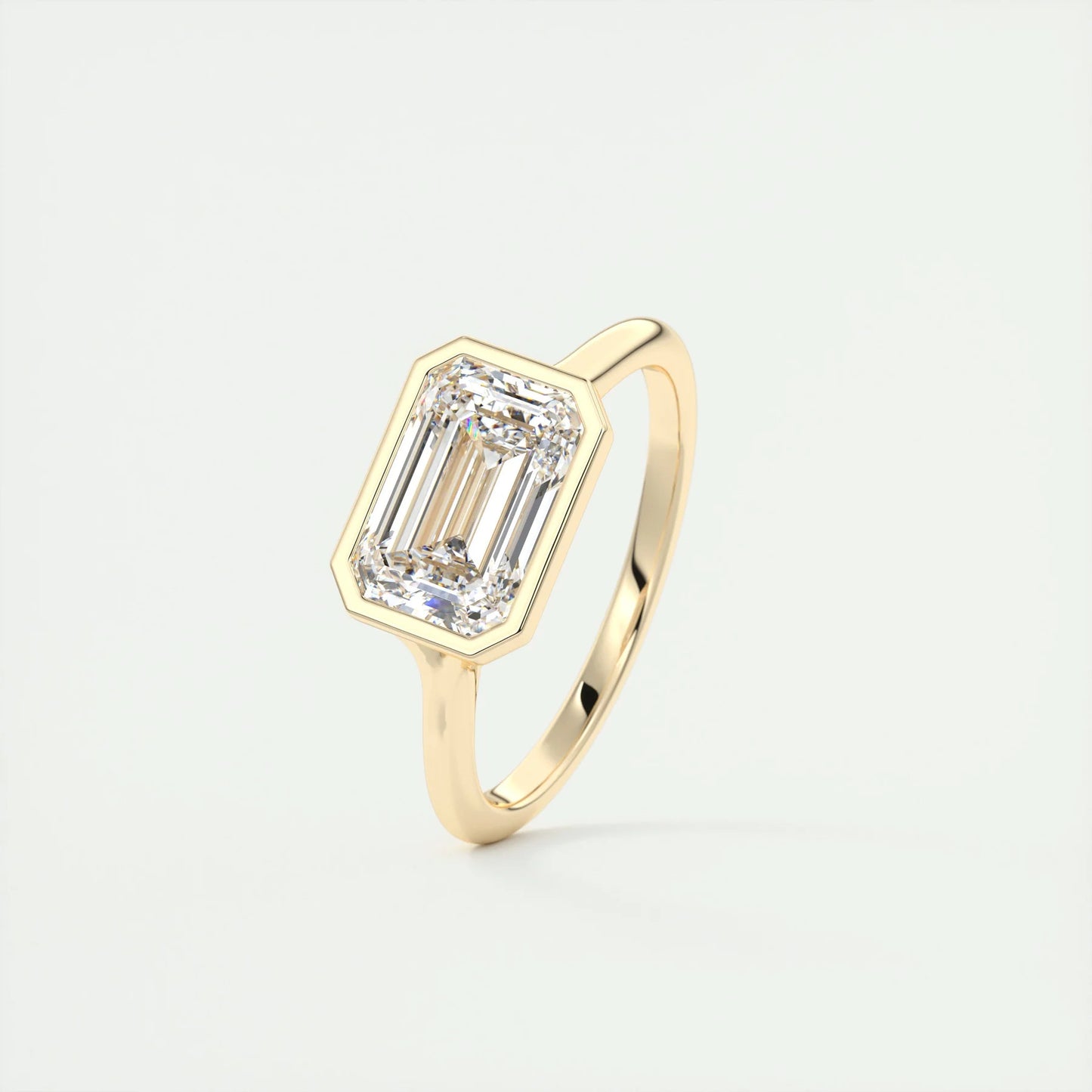 2.50 CT Emerald Cut Moissanite Engagement Ring