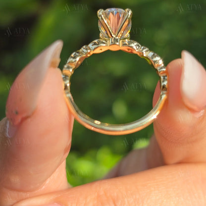 Unique 2.00 CT Oval Cut Art Deco Moissanite Engagement Ring Vintage Ring Celebrity Ring Proposal Ring
