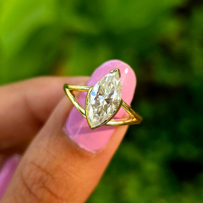 2.00 CT Marquise Cut Split Shank Moissanite Engagement Ring Wedding Gift Ring Anniversary Ring For Her
