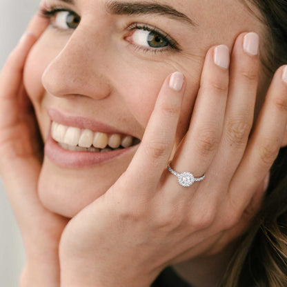 1.50 CT Round Cut Moissanite Engagement Ring