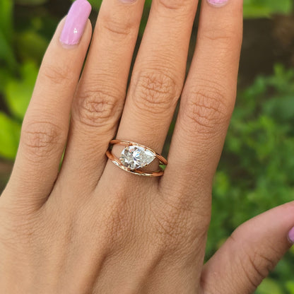 3.50 CT Split Shank Pear Cut Moissanite Engagement Ring Anniversary Ring Promise Ring Bridal Ring
