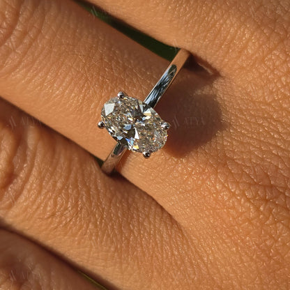 1.25 CT Oval Cut Moissanite Engagement Ring Dainty Ring Minimalist Ring Promise Ring Bridal Ring Set