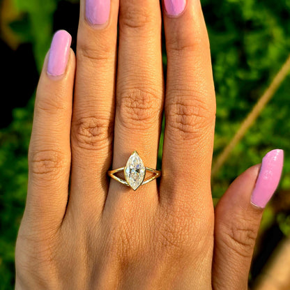 2.00 CT Marquise Cut Split Shank Moissanite Engagement Ring Wedding Gift Ring Anniversary Ring For Her