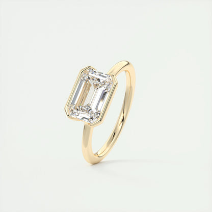 2.00 Ct Emerald Cut Moissanite Engagement Ring
