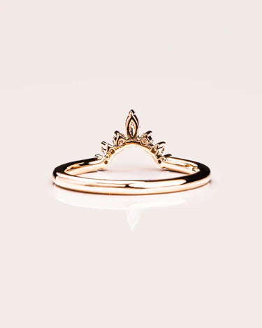 Marquise Cut Curved Wedding Band Lab Diamond Unique Eternity Band