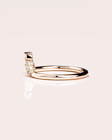 Marquise Cut Curved Wedding Band Lab Diamond Unique Eternity Band