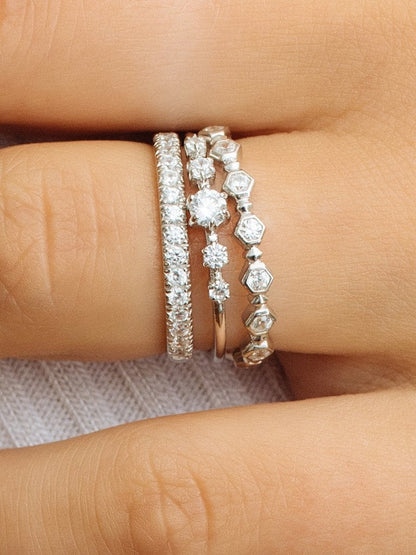 0.15 TCW  Round Brilliant Cut 6 Prong Perfect Wedding Band