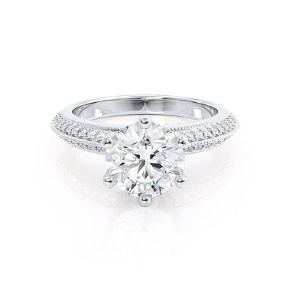 1.50 CT Round Cut Moissanite Engagement Ring