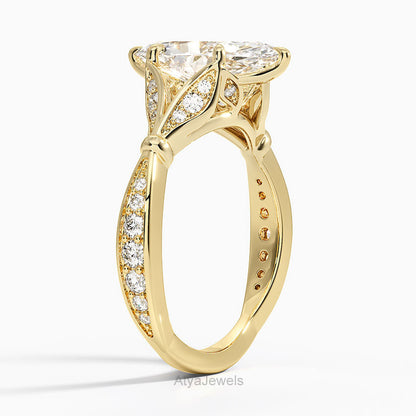 2.00 CT Marquise Cut Lab Grown Diamond Engagement Ring