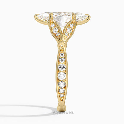 2.00 CT Marquise Cut Lab Grown Diamond Engagement Ring