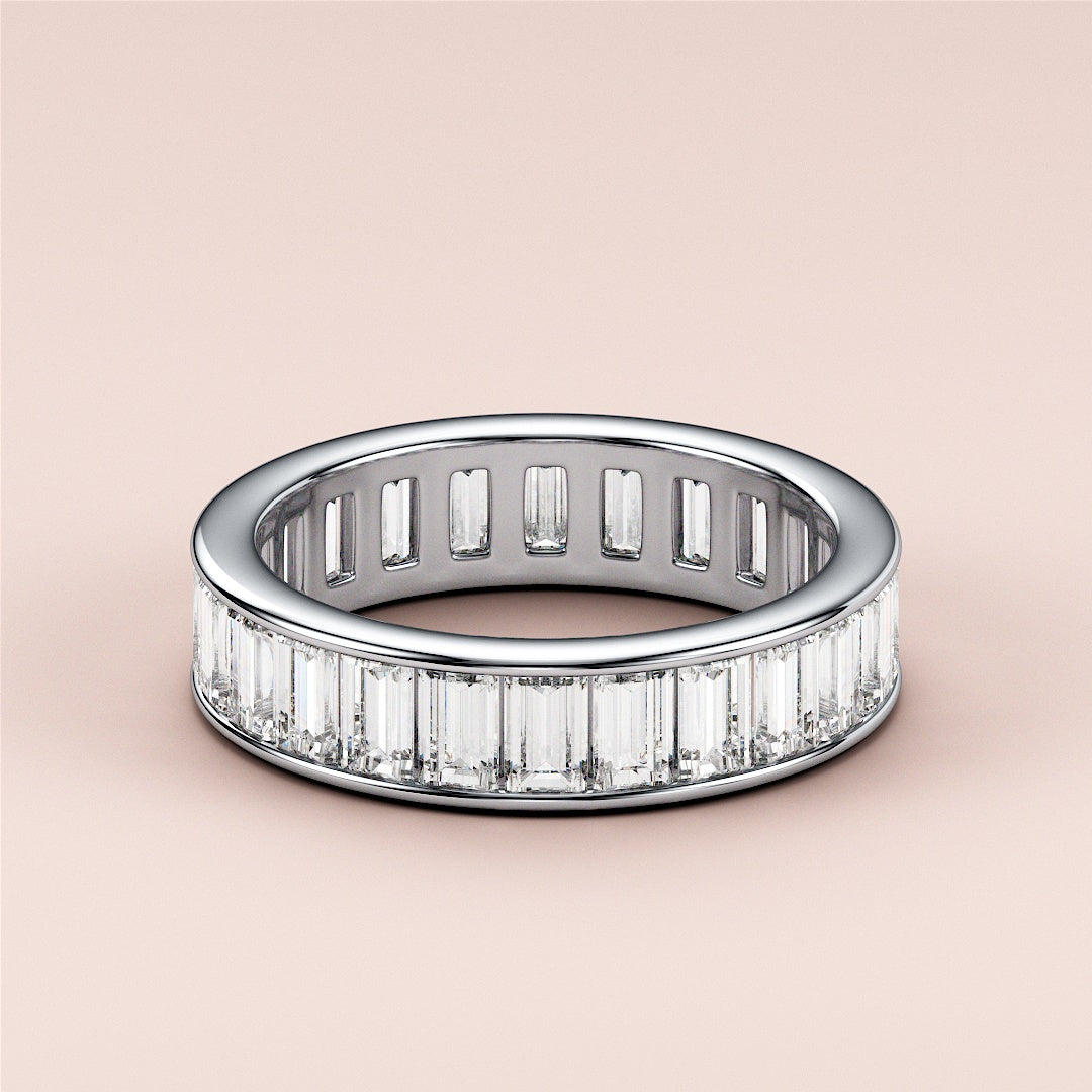 2.00 TCW Emerald Cut Lab Grown Diamond Wedding Band Gift For Her