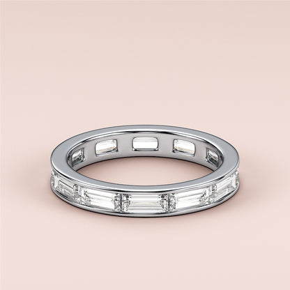 0.25 TCW Buggatte Cut Lab Grown Diamond Wedding Band Gift For Her