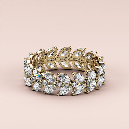 1.50 TCW Marquise & Round Cut Lab Grown Diamond Wedding Band Gift For Her