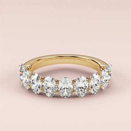1.00 TCW Oval Cut Lab Grown Diamond Wedding Band Gift For Her