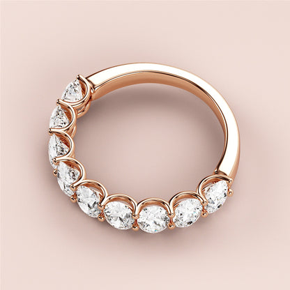 1.00 TCW Oval Cut Lab Grown Diamond Wedding Band Gift For Her