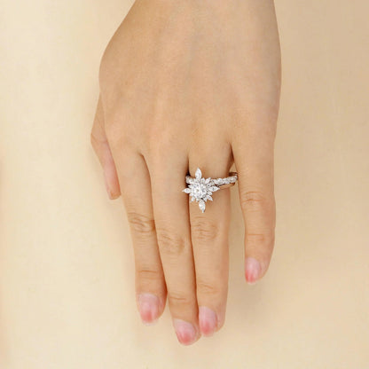 1.50 CT Round Cut Moissanite Wedding Bridal Ring Set