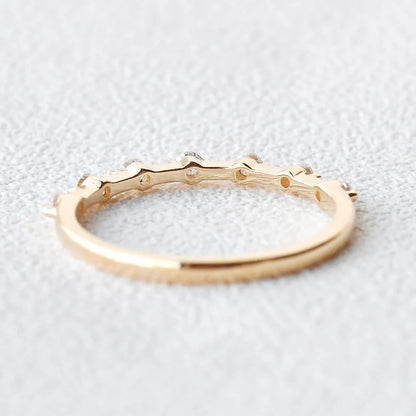 0.10 TCW  Round Brilliant Cut Two Prong Perfect Wedding Band