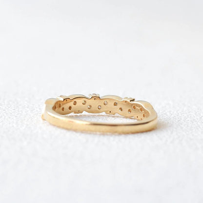 0.15 TCW Round Brilliant Cut Moissanite Bridal Stack Wedding Band