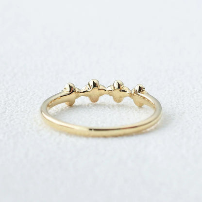 0.20 TCW  Round Brilliant Cut Moissanite Unique Wedding Band