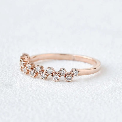 0.15 TCW Round Brilliant Cut Unique Anniversary Wedding Band