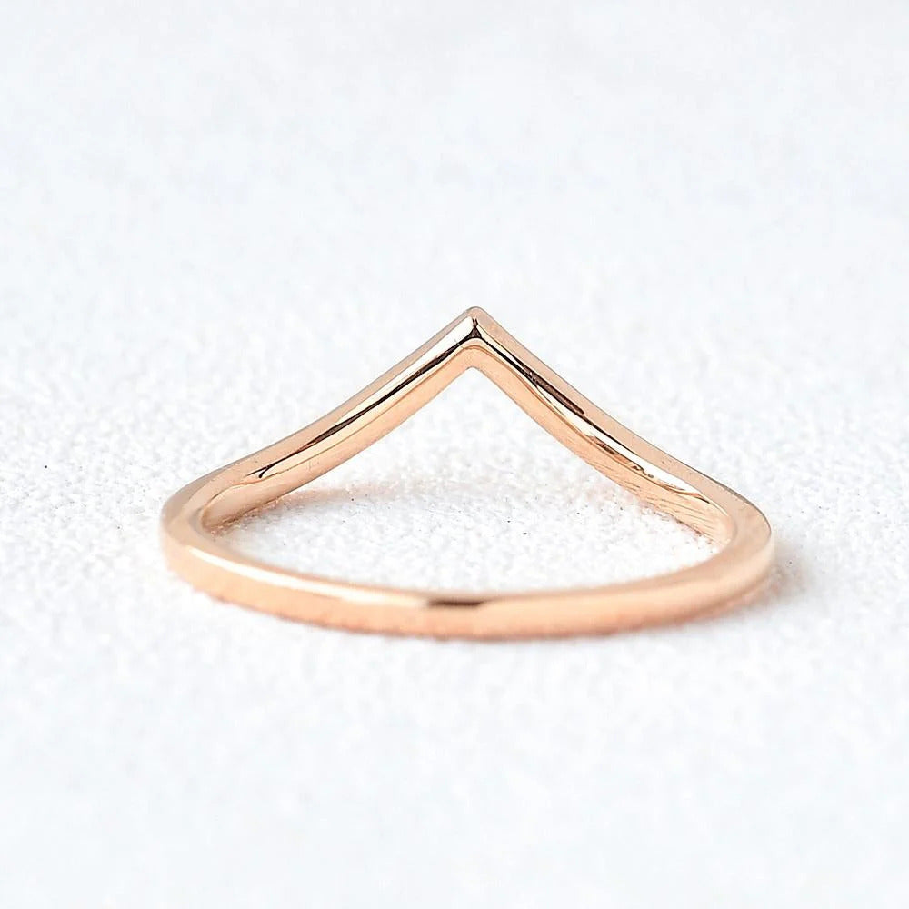 Solid Gold Curved Perfect Stacking Band for All Rings