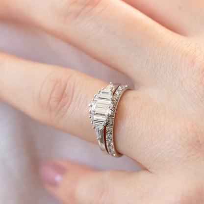 0.25 TCW Round Brilliant Cut Half Eternity Wedding Band