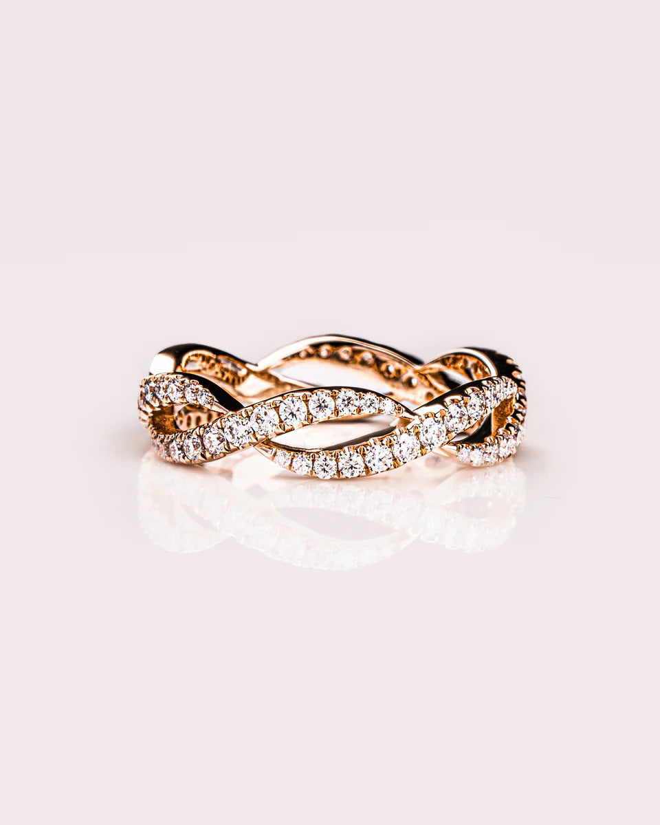 Infinity Unique Wedding Band Ring Engagement Matching Band For Bridal