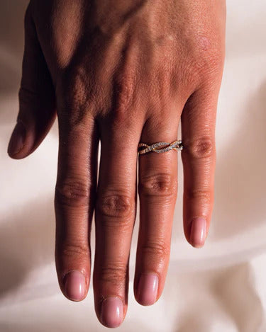 Infinity Unique Wedding Band Ring Engagement Matching Band For Bridal