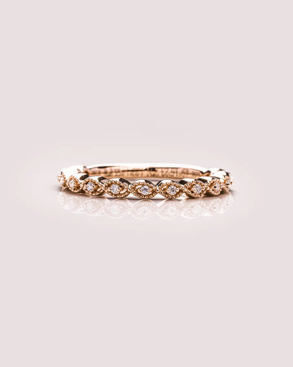 Art Deco Engagement Wedding Band 14K Rose Gold Anniversary Gifts