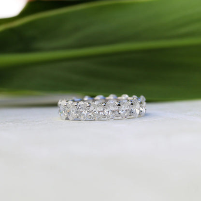2.50 TCW Oval Cut Moissanite Full Eternity Wedding Band