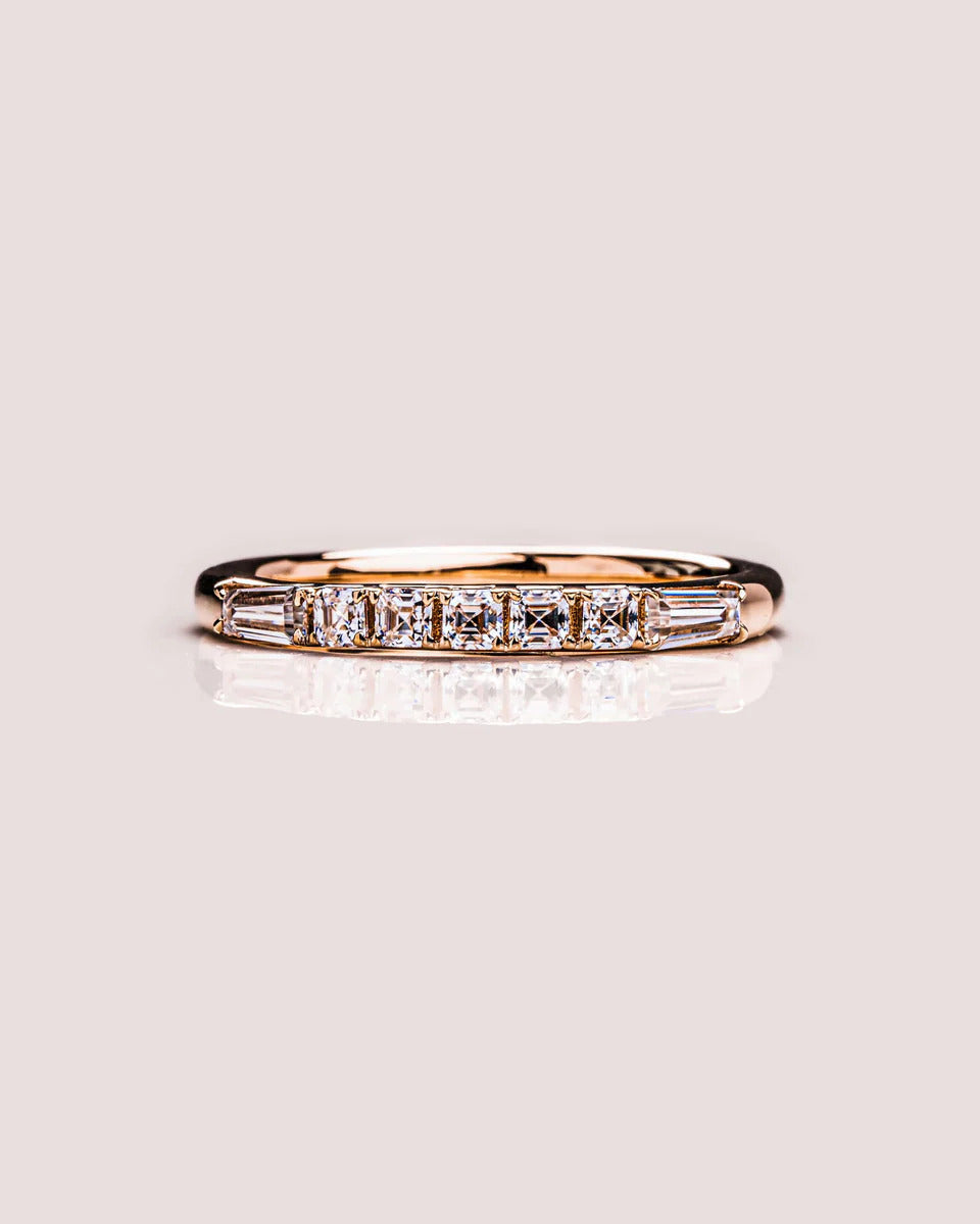 Promise Band For Women Lab Diamond Gold Anniversary Gifts Band For Wife