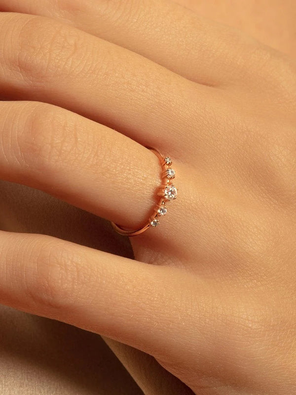 0.15 TCW  Round Brilliant Cut 6 Prong Perfect Wedding Band