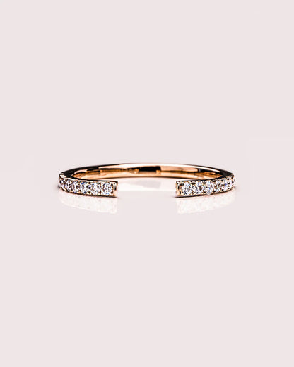 Unique Engagement Matching Ring 18K Solid Yellow Gold Eternity Bnad
