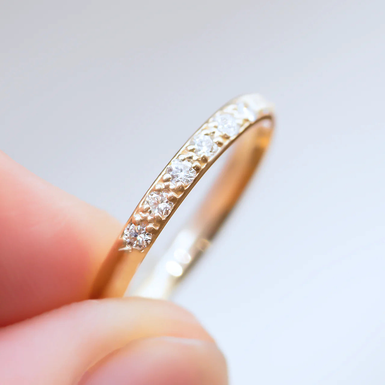 0.20 TCW Round Brilliant Cut Half Eternity Wedding Band