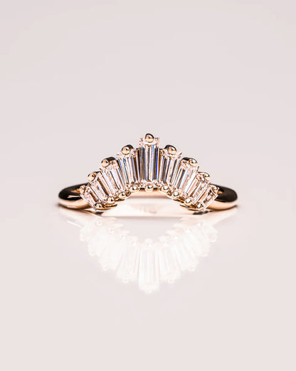 Unique Curved Baguette Cut Lab Grown Eternity Band Unique Wedding Band