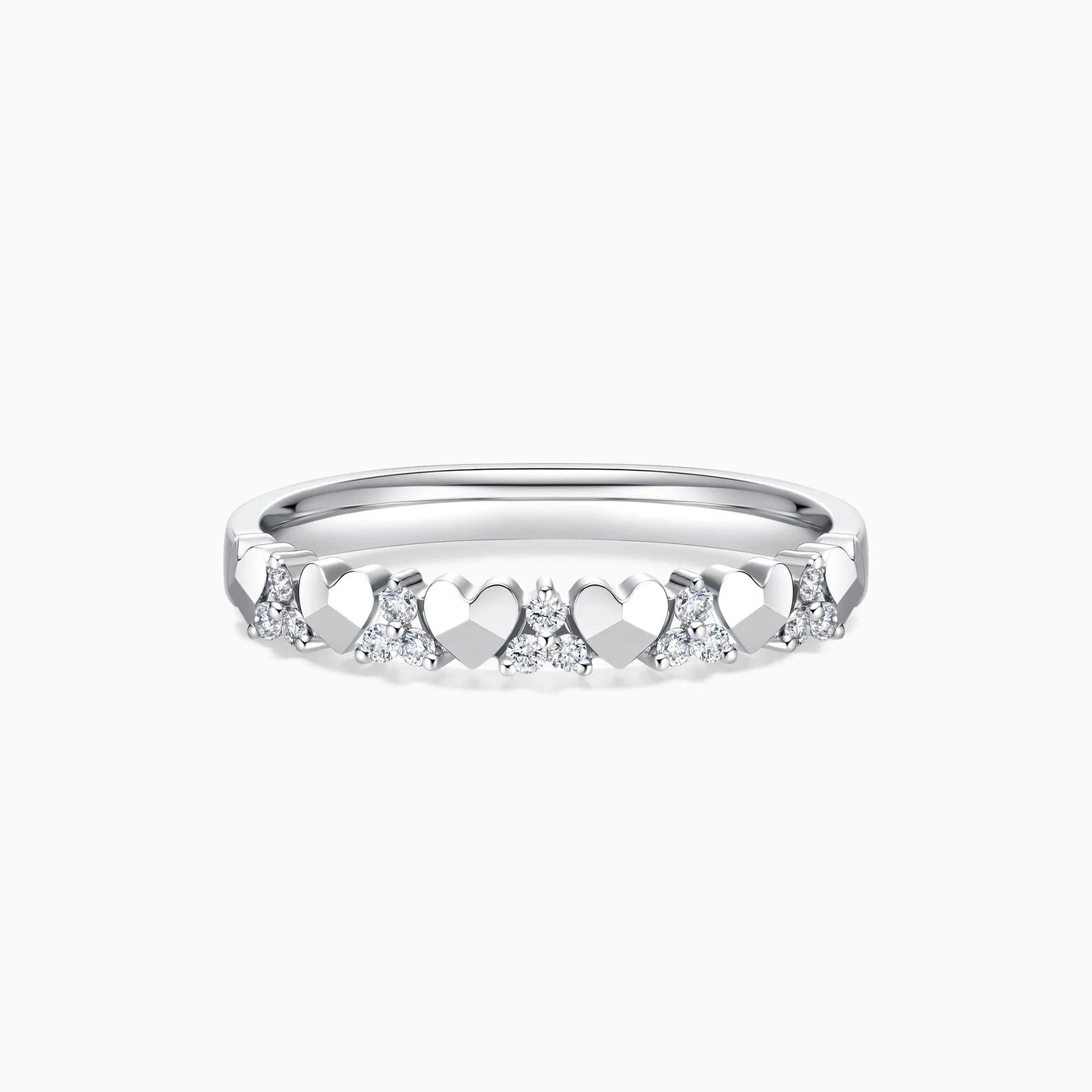 0.45 TCW Round Cut Moissanite Diamond Unique Wedding Band