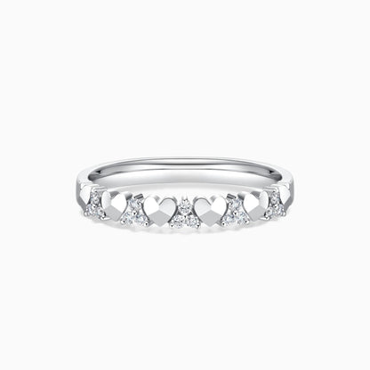 0.45 TCW Round Cut Moissanite Diamond Unique Wedding Band
